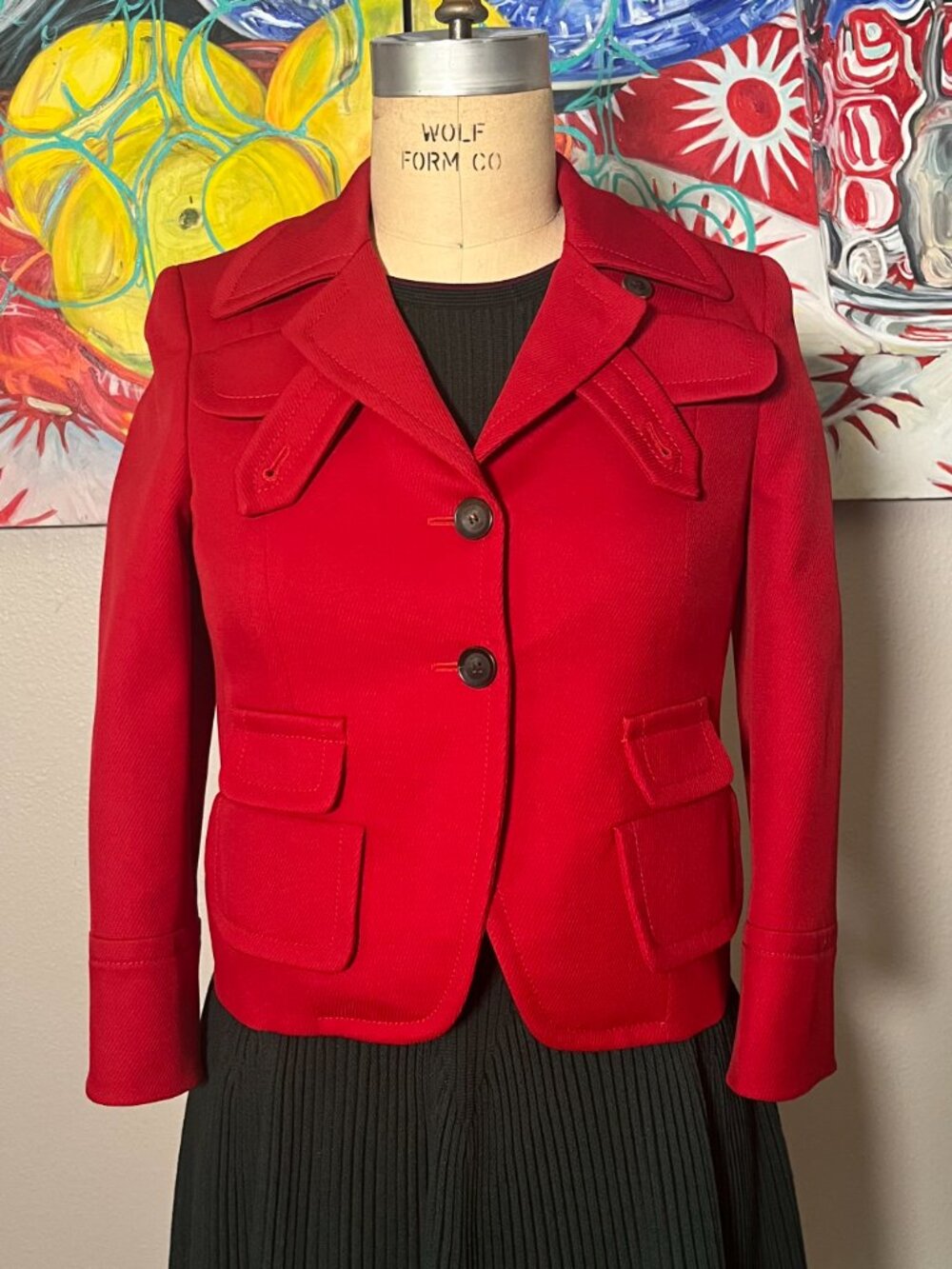 Gucci Red Horsebit Chain Jacket IT 40